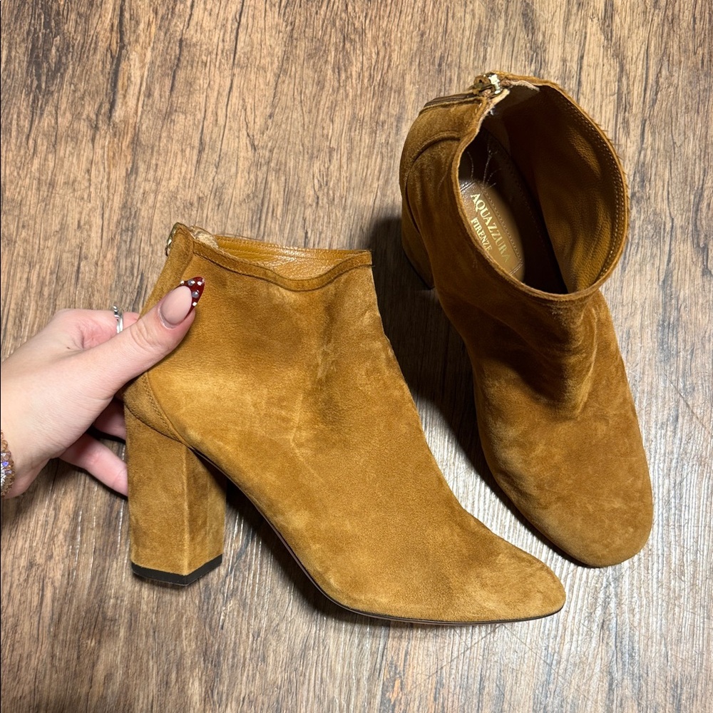 Aquazzura Women's Brown Suede Ankle Booties